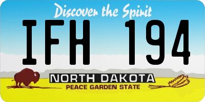 ND license plate IFH194