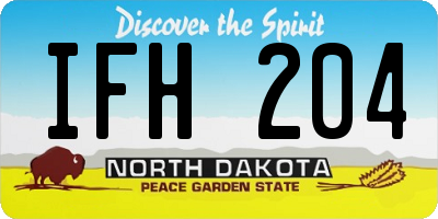 ND license plate IFH204