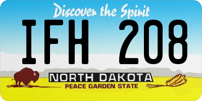 ND license plate IFH208