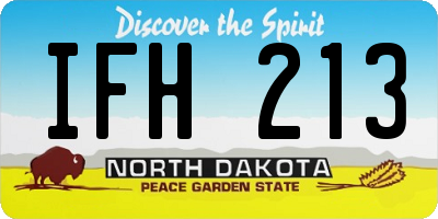 ND license plate IFH213