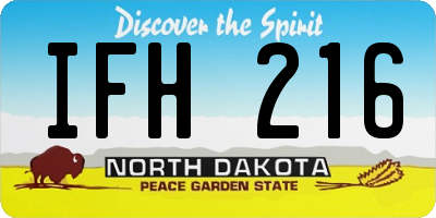 ND license plate IFH216