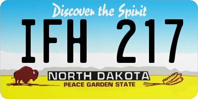 ND license plate IFH217