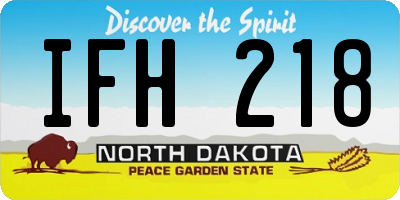 ND license plate IFH218