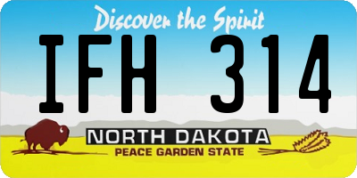 ND license plate IFH314
