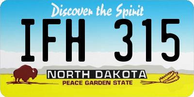 ND license plate IFH315