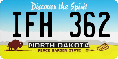 ND license plate IFH362