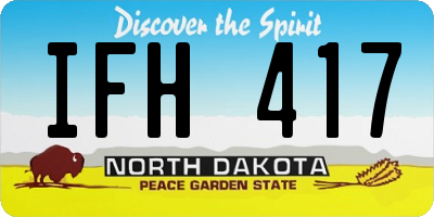 ND license plate IFH417