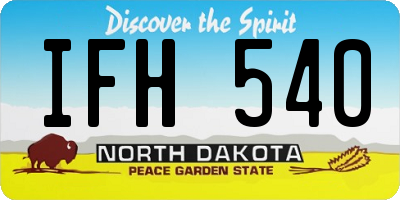 ND license plate IFH540