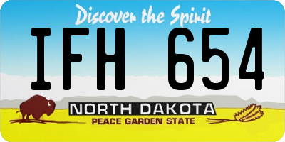 ND license plate IFH654