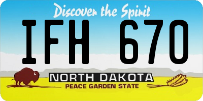 ND license plate IFH670