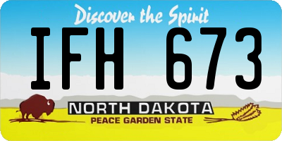 ND license plate IFH673