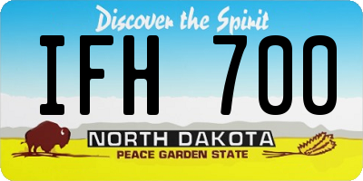 ND license plate IFH700