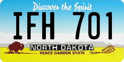 ND license plate IFH701