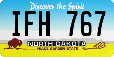 ND license plate IFH767