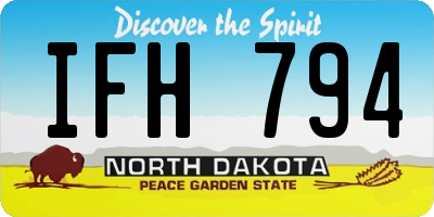 ND license plate IFH794