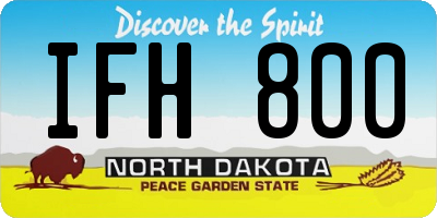 ND license plate IFH800