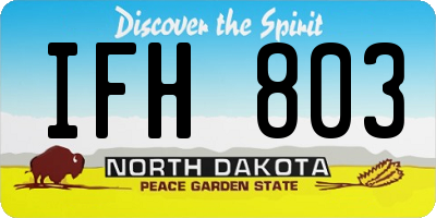 ND license plate IFH803