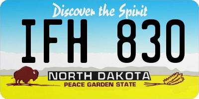 ND license plate IFH830