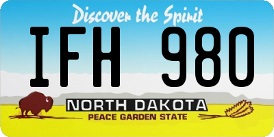 ND license plate IFH980