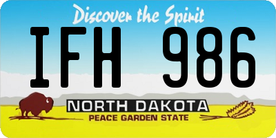 ND license plate IFH986