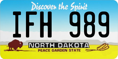 ND license plate IFH989