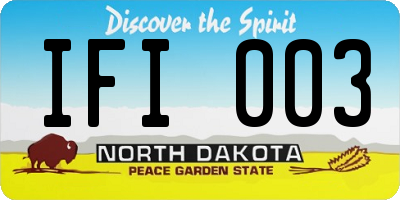 ND license plate IFI003