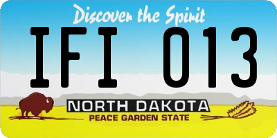 ND license plate IFI013