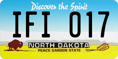 ND license plate IFI017