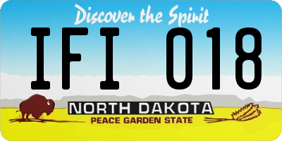ND license plate IFI018
