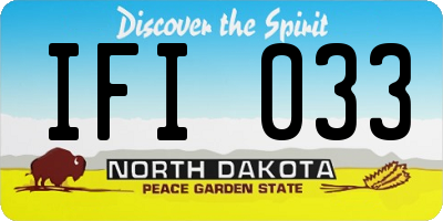 ND license plate IFI033