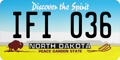 ND license plate IFI036