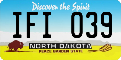 ND license plate IFI039