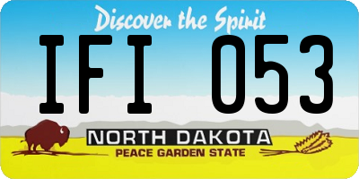 ND license plate IFI053