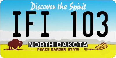 ND license plate IFI103