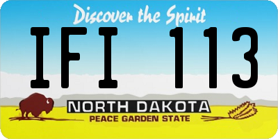 ND license plate IFI113
