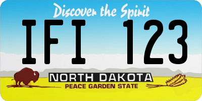 ND license plate IFI123