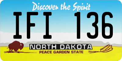 ND license plate IFI136