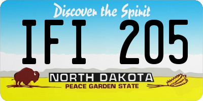 ND license plate IFI205