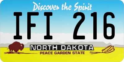 ND license plate IFI216