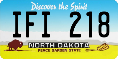 ND license plate IFI218
