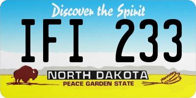ND license plate IFI233