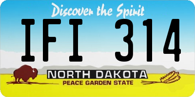 ND license plate IFI314