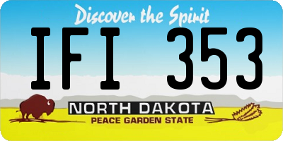 ND license plate IFI353