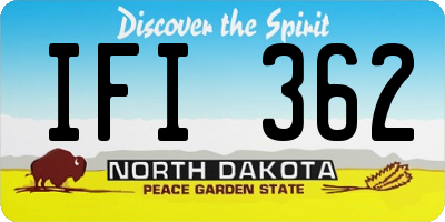 ND license plate IFI362
