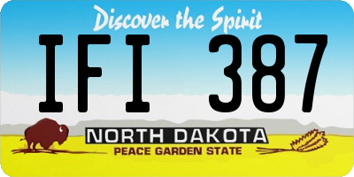 ND license plate IFI387