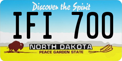 ND license plate IFI700