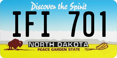 ND license plate IFI701