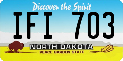 ND license plate IFI703