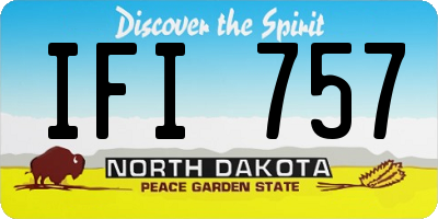 ND license plate IFI757