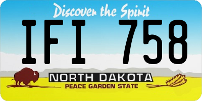 ND license plate IFI758